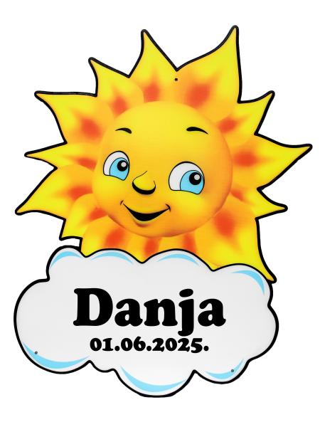 Geburtstafel Sonne - personalisierbar - 70x100cm